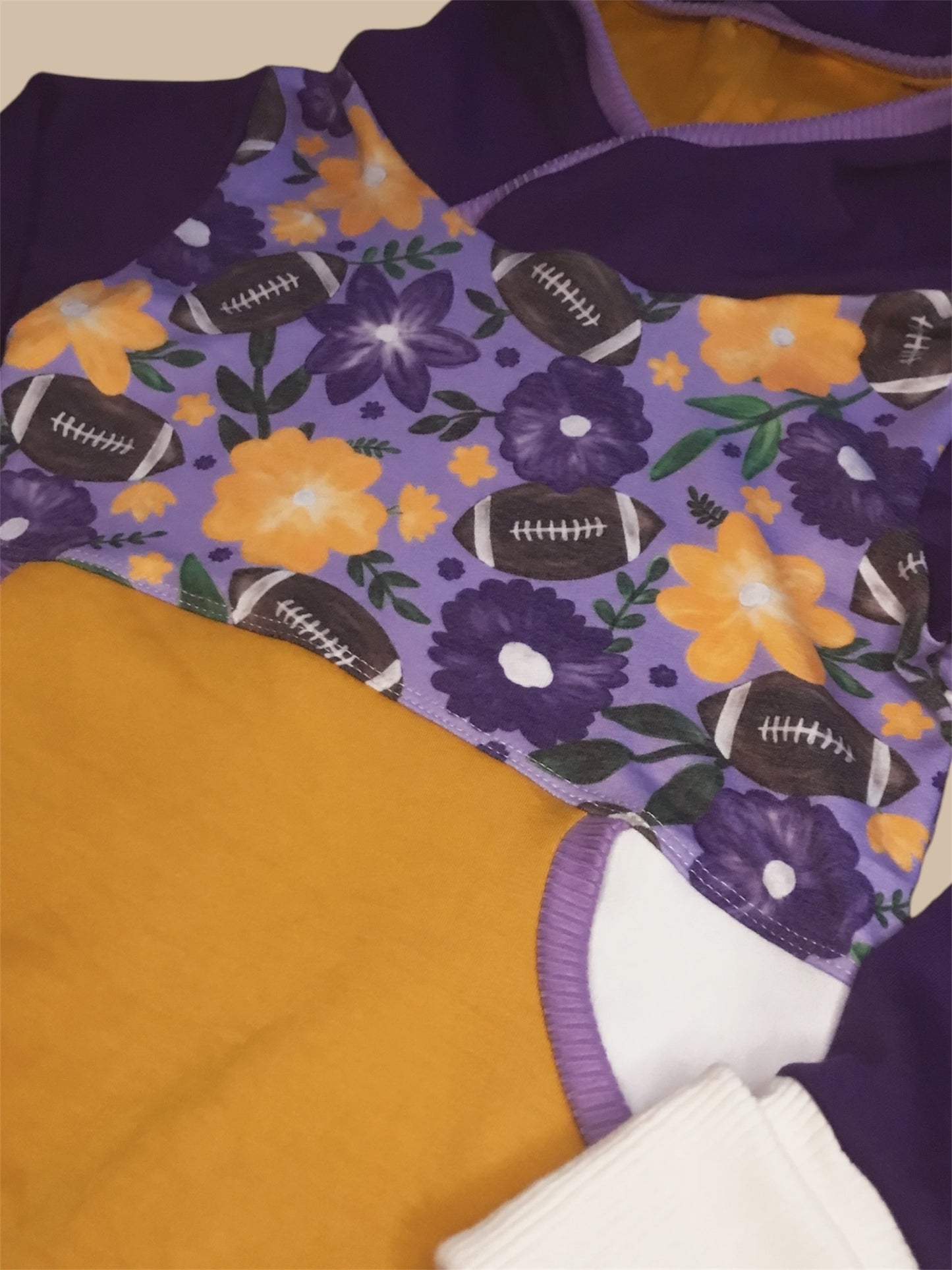 Made to Order Football Color Block Grow With Me Hoodie