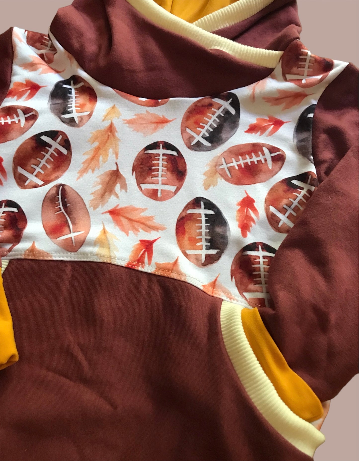 Made to Order Football Color Block Grow With Me Hoodie