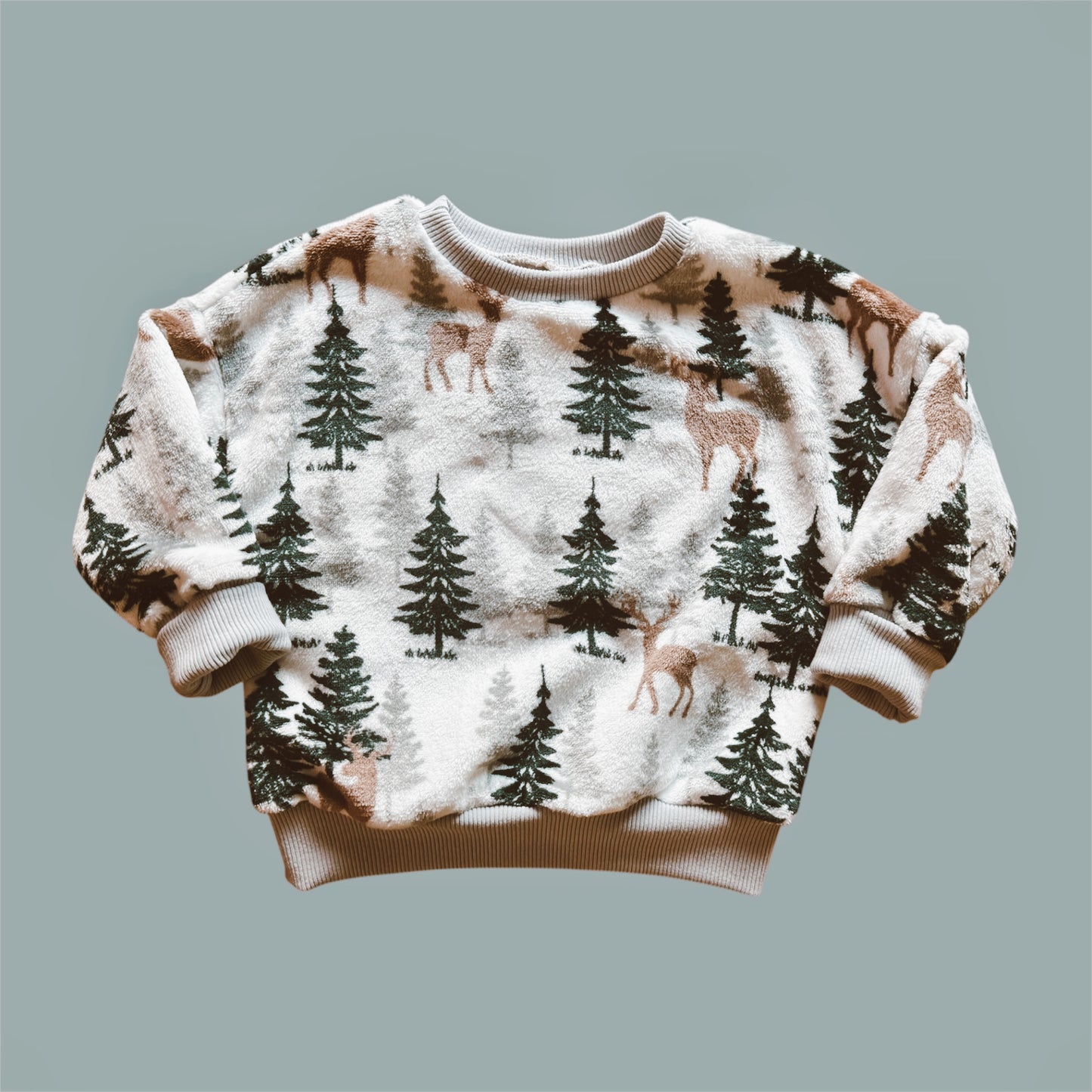 Deer Lush Fleece Oversized Grow with Me Sweatshirt