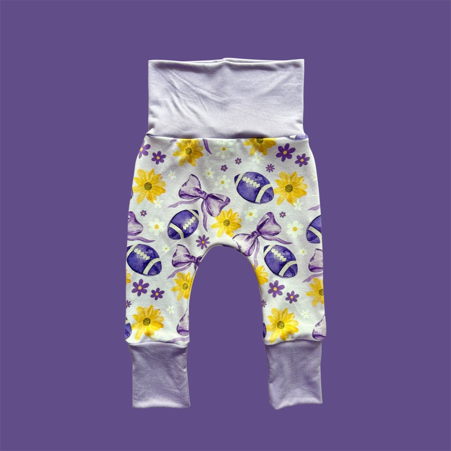 Vikings Football, Bows, and Florals Grow with me Pants