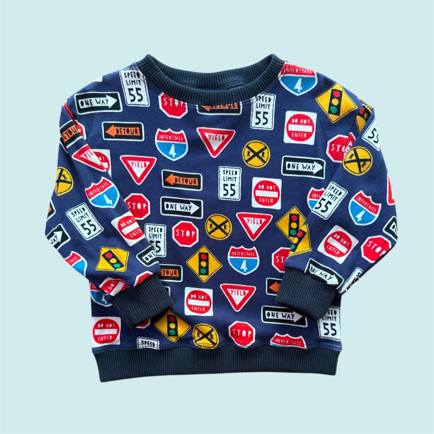 Traffic Signs Cotton Original Crewneck Sweatshirt