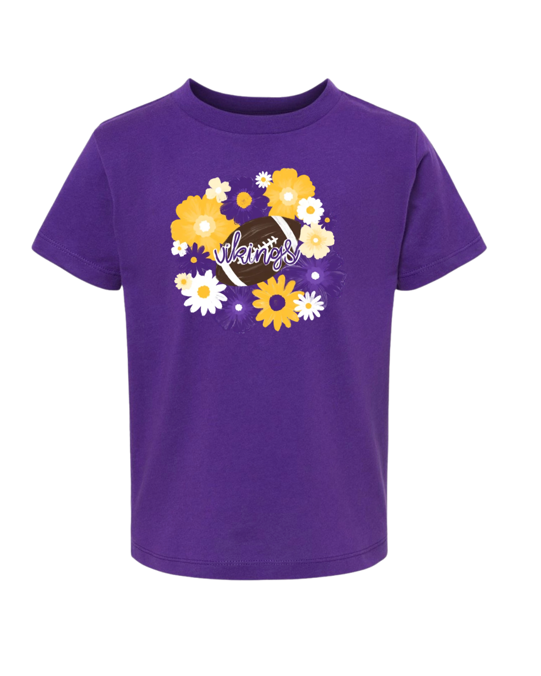 Purple Floral Vikings Tee Toddler and Youth