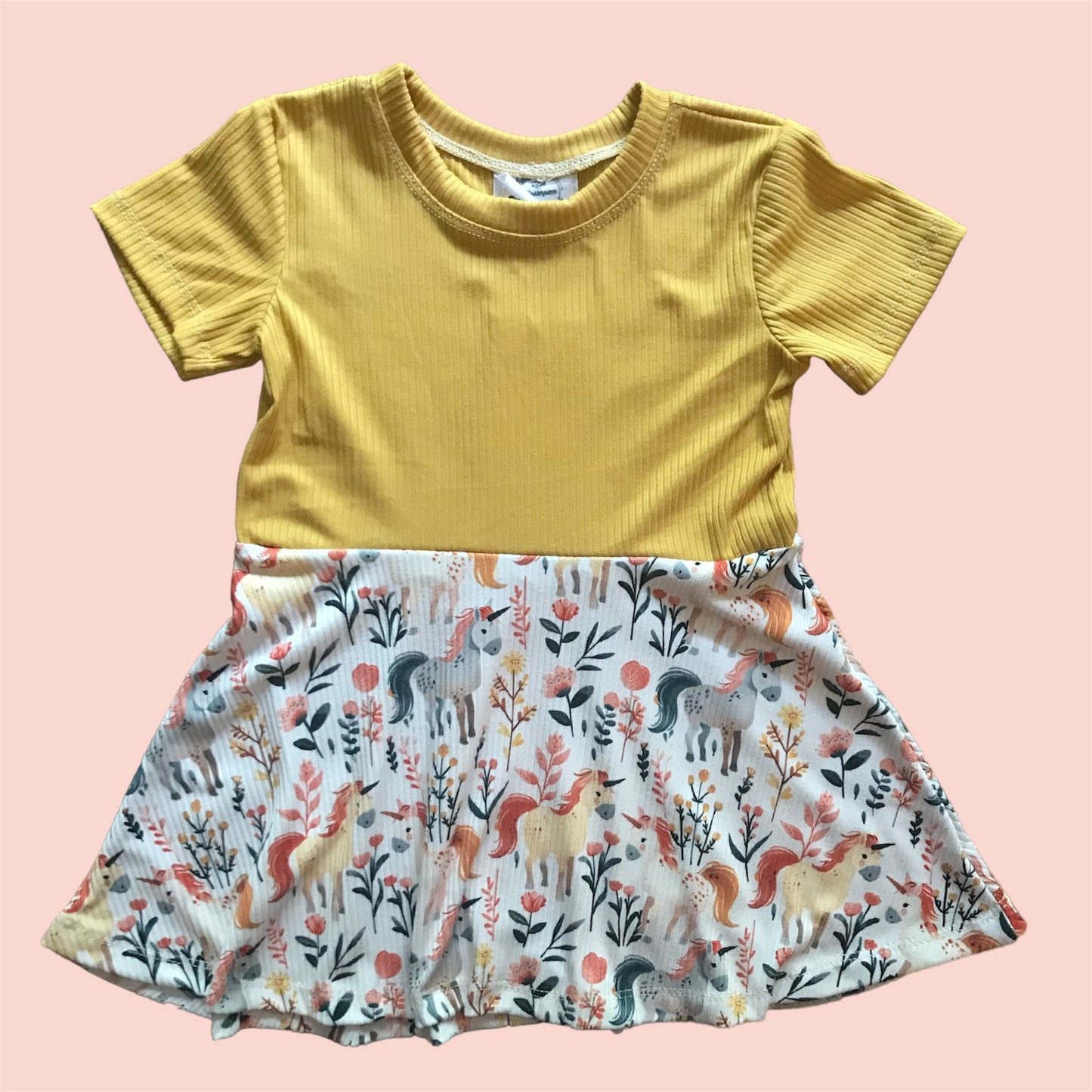 Mustard Unicorn Grow With Me Dress Short