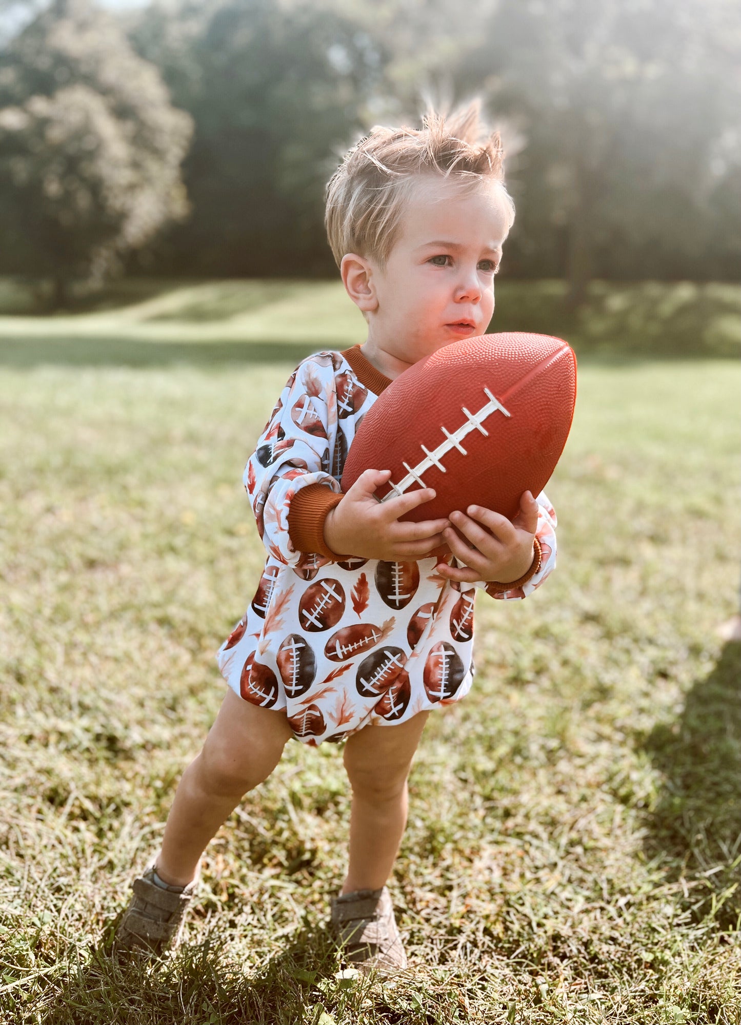 Made to Order Football Oversized Sweater Romper