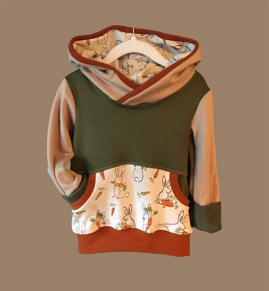 Bunny Grow With Me Color Blocked Hoodie