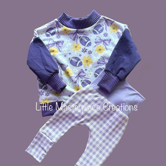 Lavender Gingham Grow with Me Pants