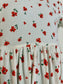 White with Red Ditsy Floral Long Grow with Me Dress