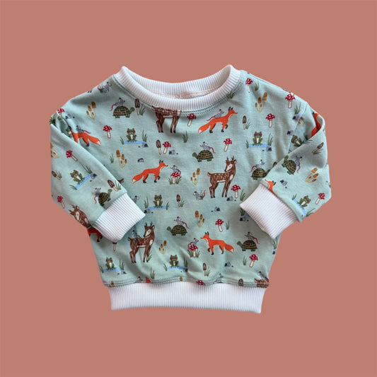 Woodland Animal Cotton Original Crew Sweatshirt