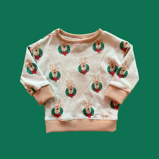 Made to Order Cotton Knit Grow with Me Christmas and Winter Oversized Sweatshirt