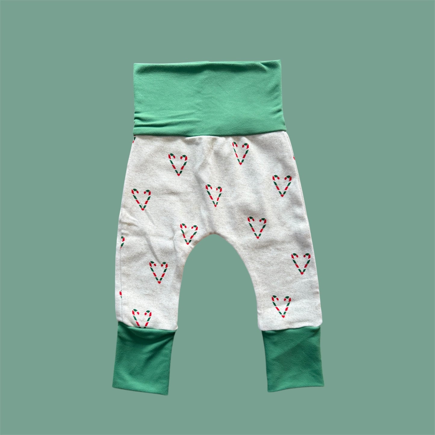 Candy Cane Heart Grow with Me Pants