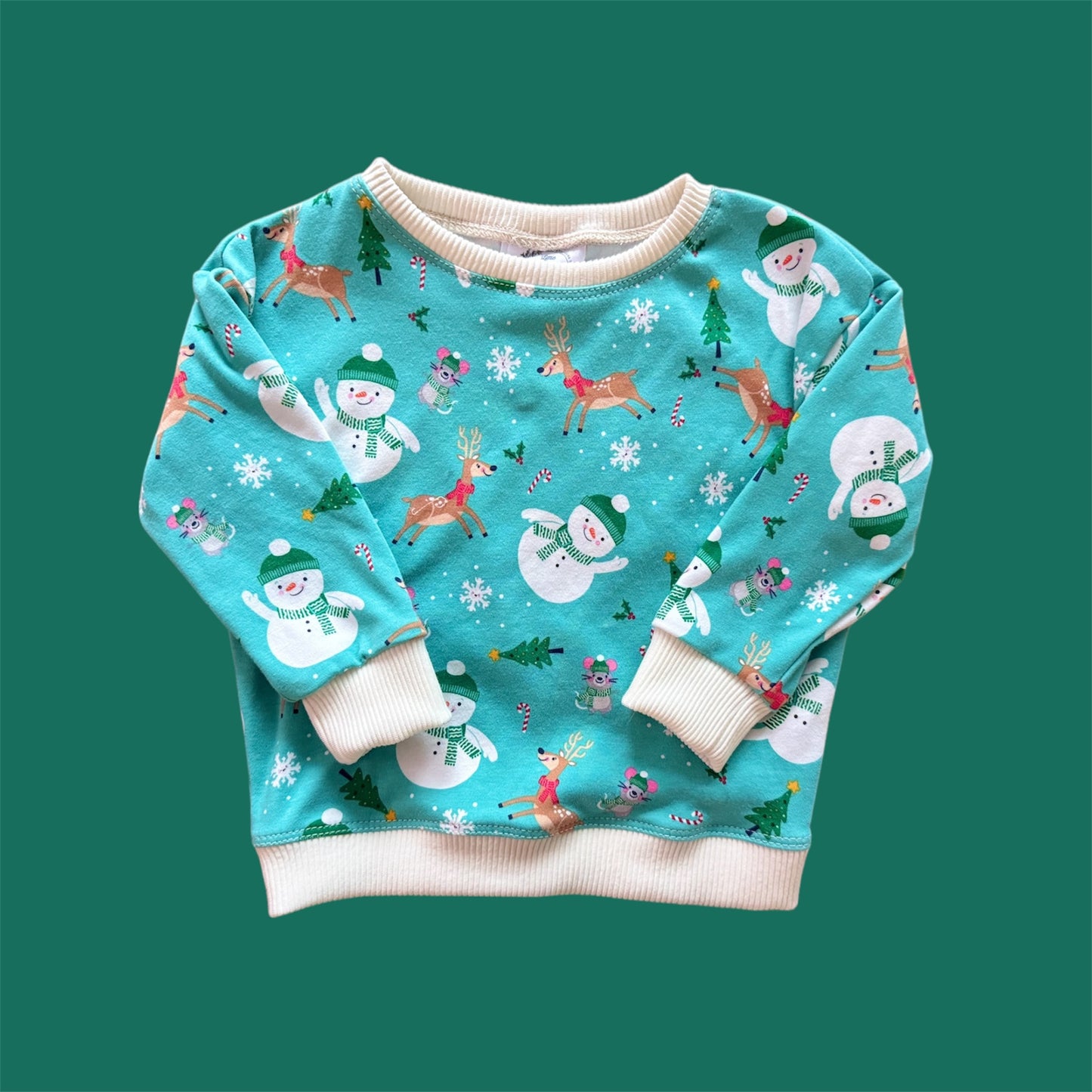 Teal Snowman Original Crewneck Sweatshirt