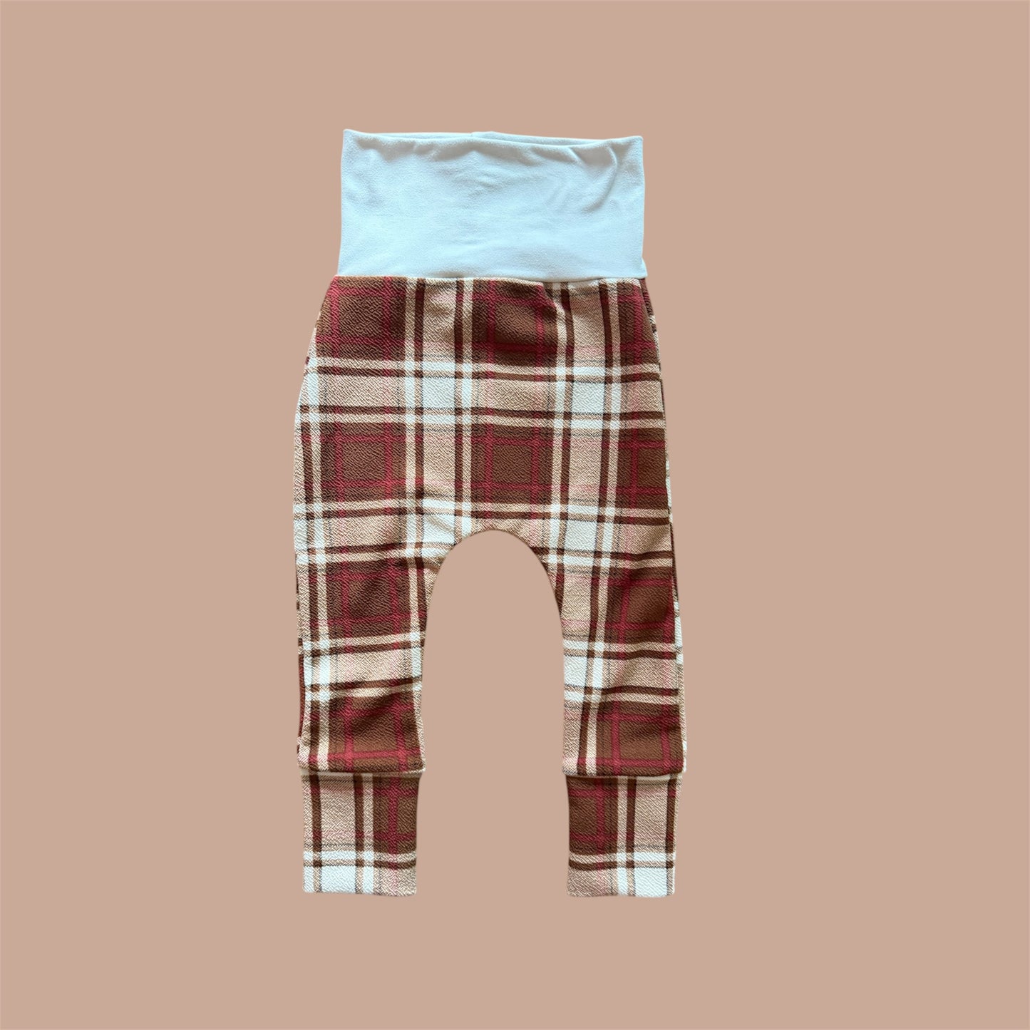 Brown Plaid Vintage Inspired Grow with Me Pants