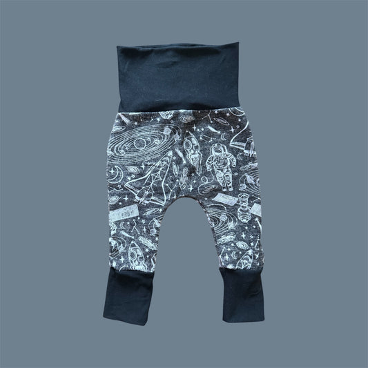 Outer space Grey Grow with Me Pants (glow in the dark)