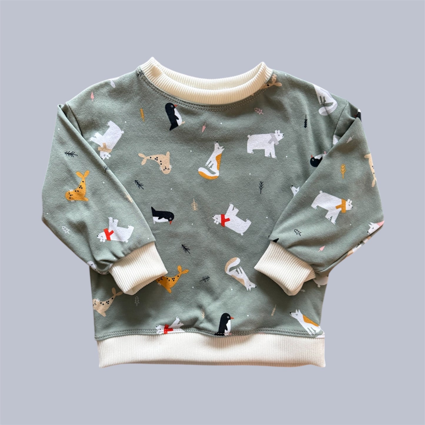 Arctic Animal Cotton Knit Original Crewneck Sweatshirt