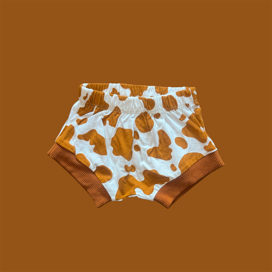 Orange Cow Print Cotton Shorties