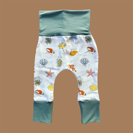 Beach Grow with Me Pants with Blue