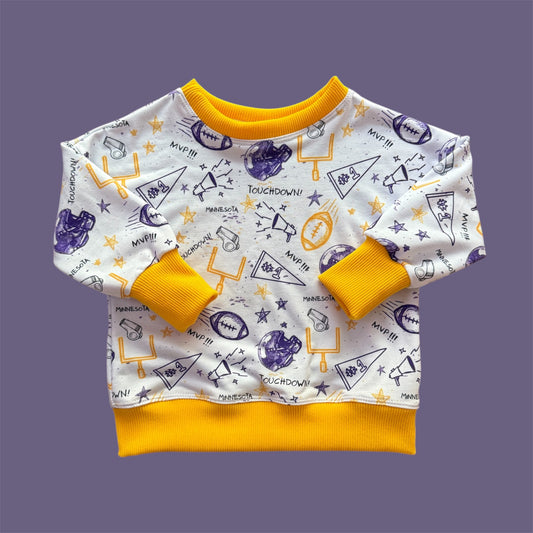 Vikings Sketch Design Oversized Sweatshirt