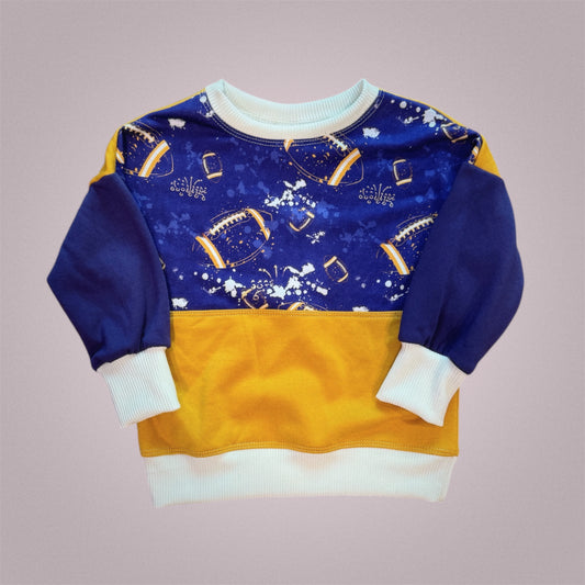 Color Blocked Vikings Football Oversized Grow with Me Sweatshirt