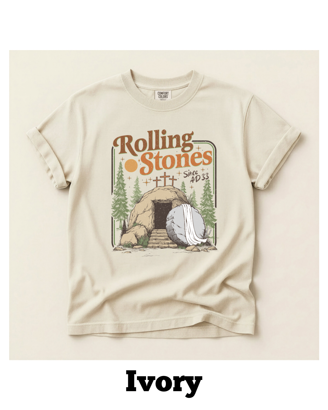 Rolling Stones Since A.D. 33 Adult Comfort Colors Tee