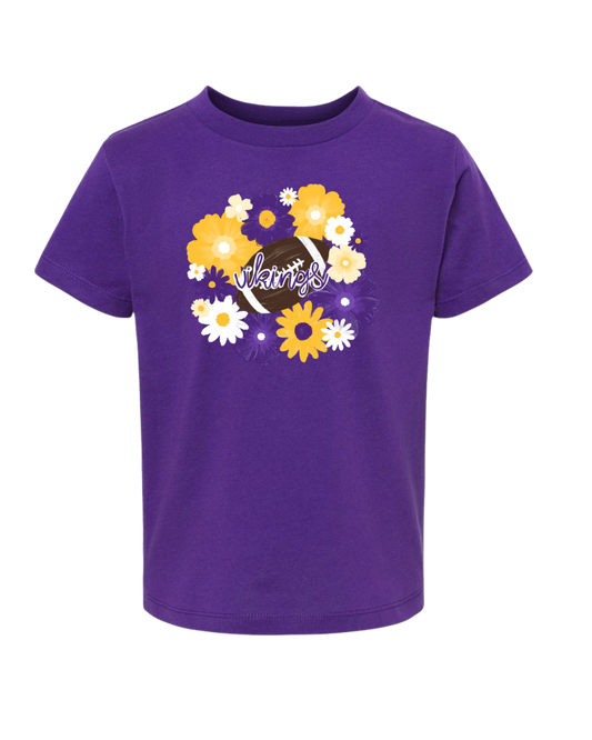Purple Floral Vikings Tee Toddler and Youth