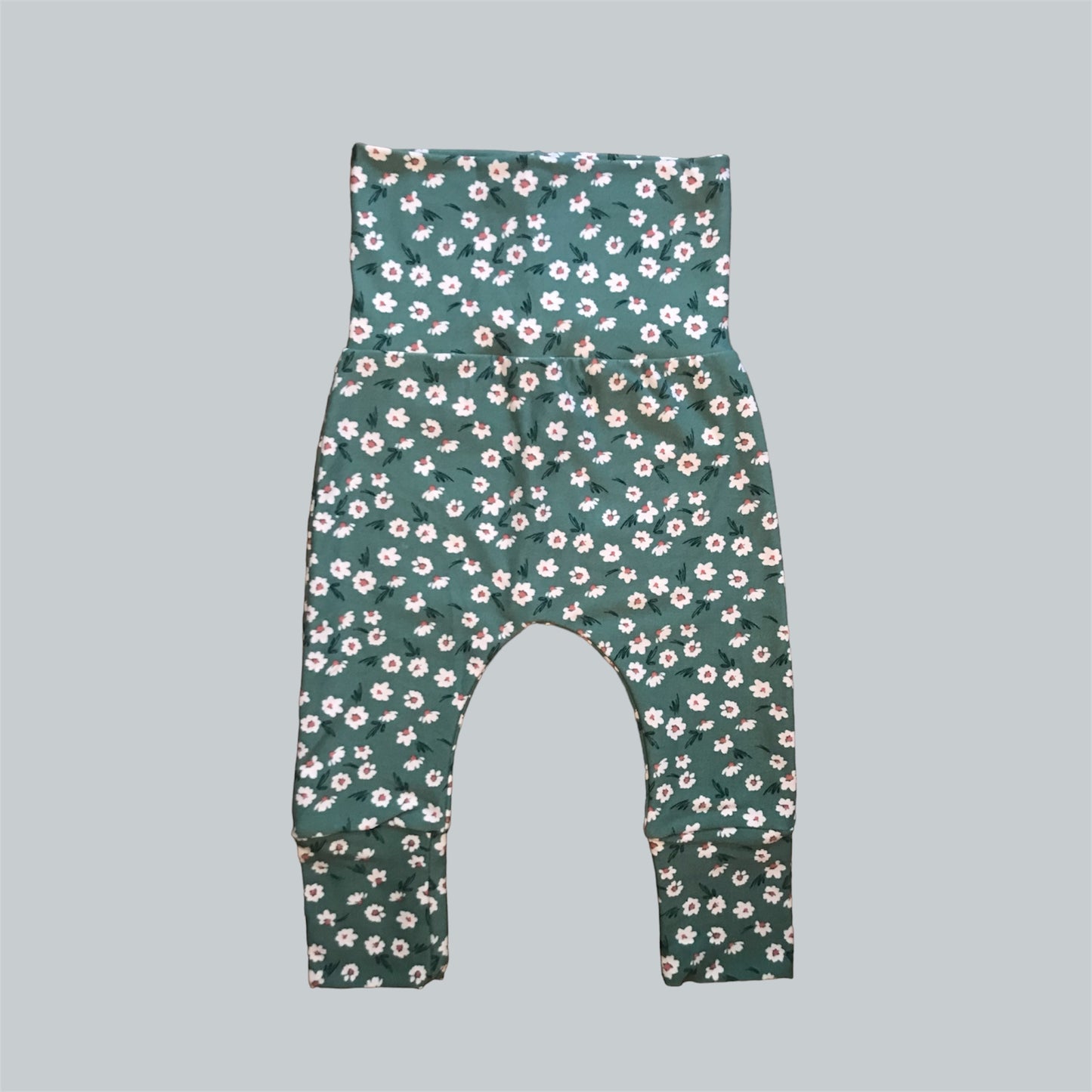 Teal Floral Grow With Me Pants