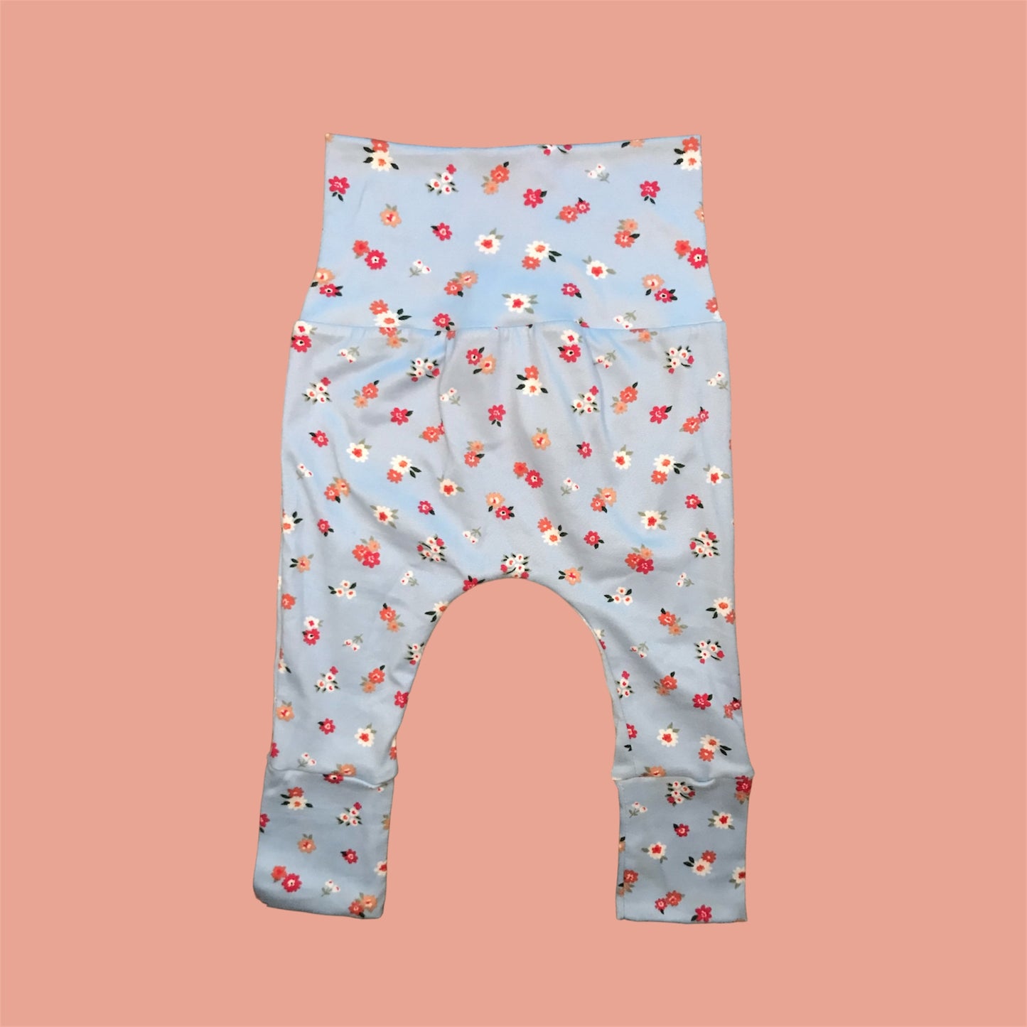 Light Blue Floral Grow with Me Pants