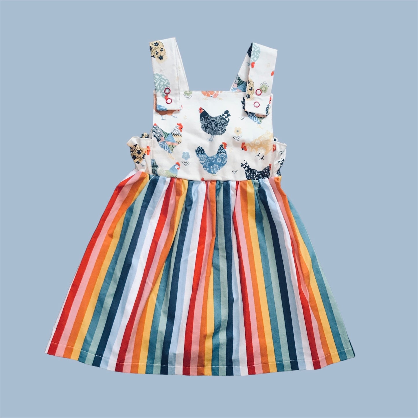 Colorful Chicken Dress (bottom stripes)