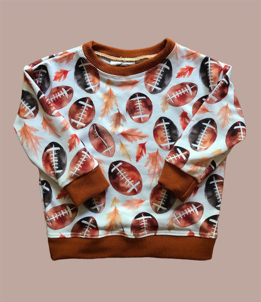 Fall Football Original Crewneck with Orange Ribbing