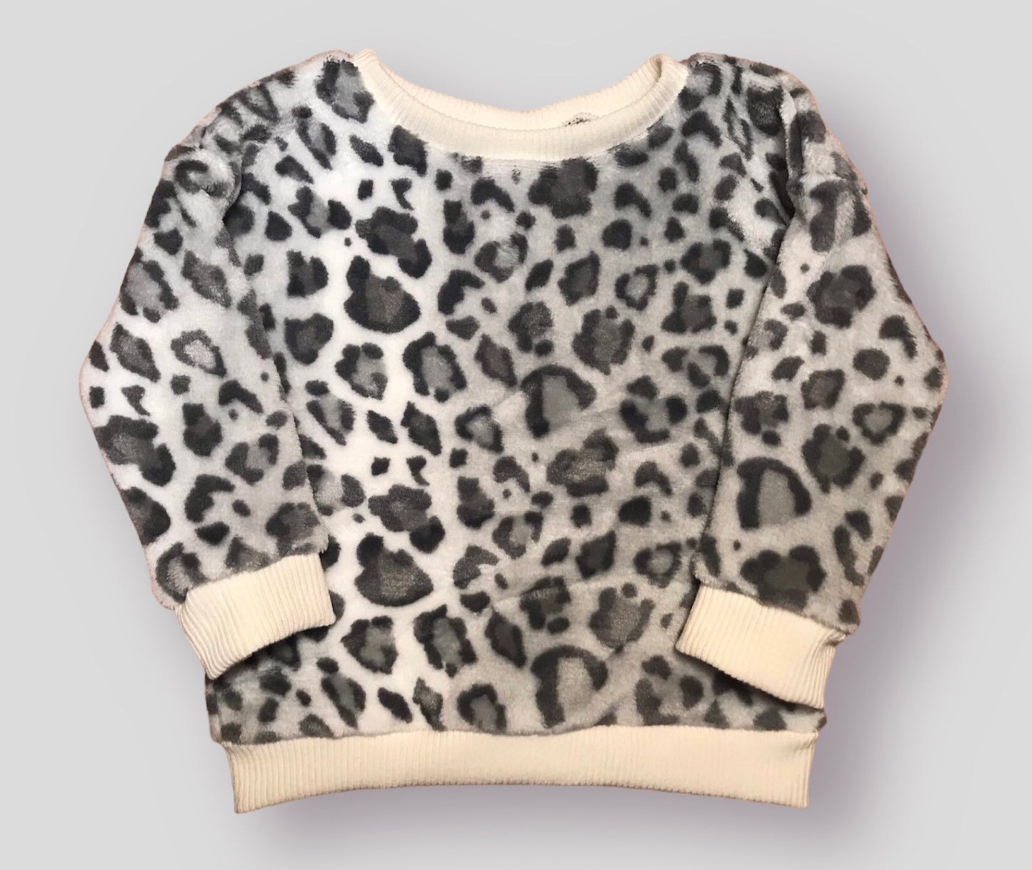 Gray Leopard Lush Fleece Original Crewneck Sweatshirt